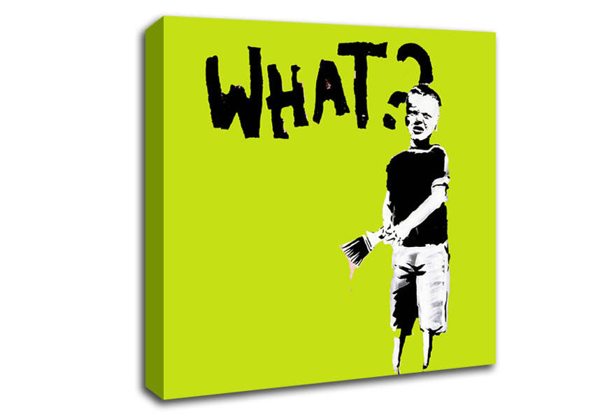 Picture of Graffiti Kid What Lime Square Canvas Wall Art