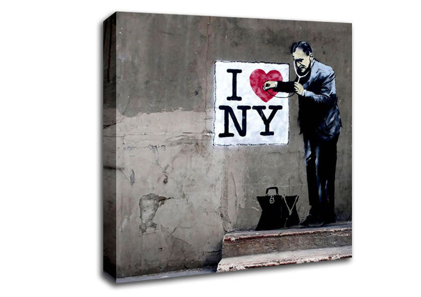 Picture of Heart Beat Of New York Square Canvas Wall Art