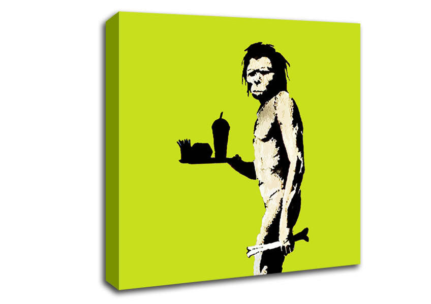 Picture of Mcdonalds Caveman Lime Square Canvas Wall Art