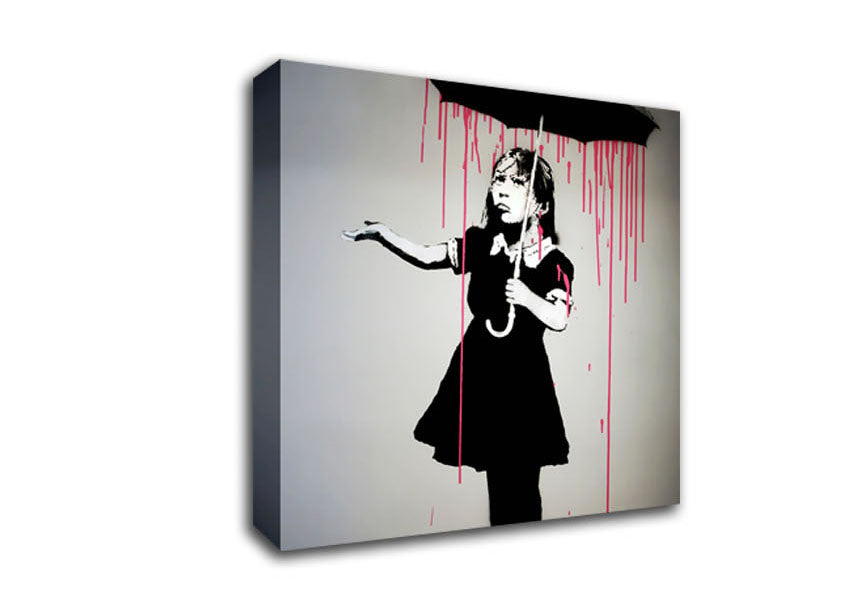 Picture of Umbrella Girl Square Canvas Wall Art