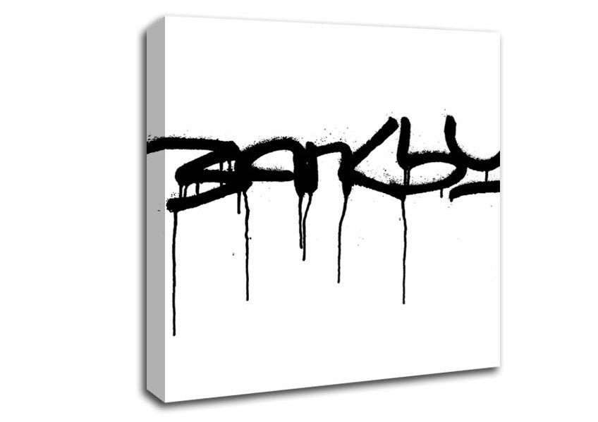 Picture of Banksy White Square Canvas Wall Art