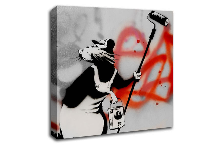 Picture of Graffiti Rat Removal Square Canvas Wall Art