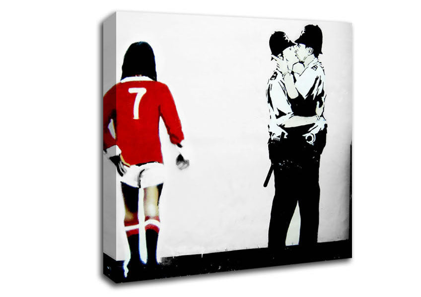 Picture of Kissing Coopers Football Square Canvas Wall Art