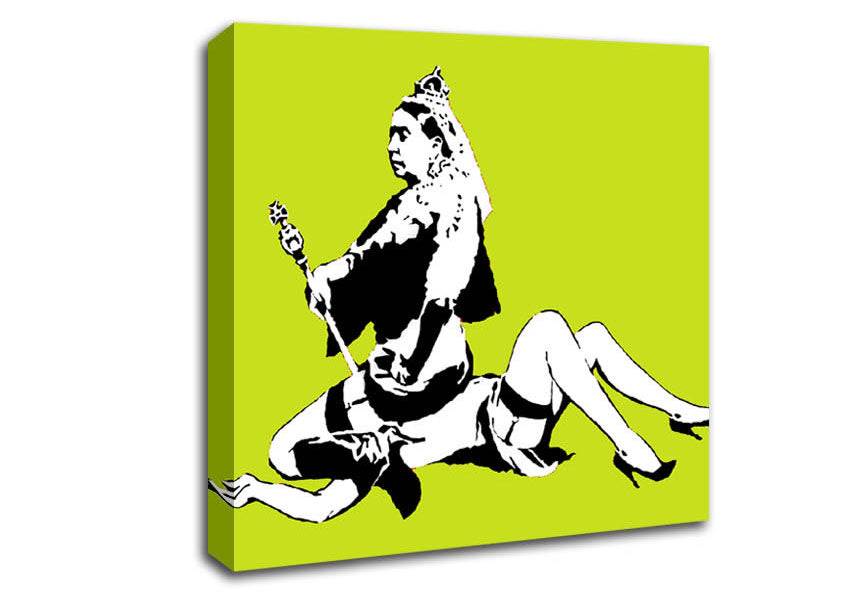 Picture of Queen Elizabeth Legs Lime Square Canvas Wall Art