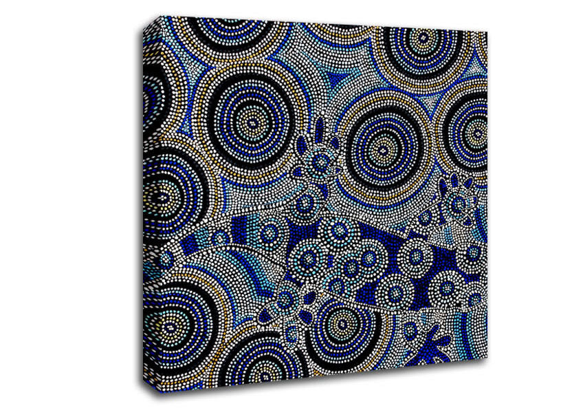 Picture of Aboriginal Chameleon Trick Square Canvas Wall Art