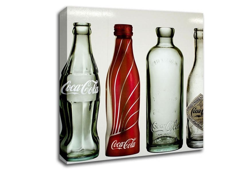 Picture of Old Coca Cola Bottles Square Canvas Wall Art