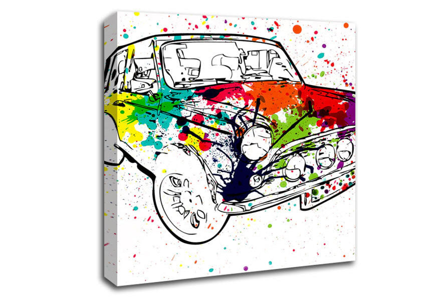 Picture of Mini Rainbow Paint Splat Square Canvas Wall Art