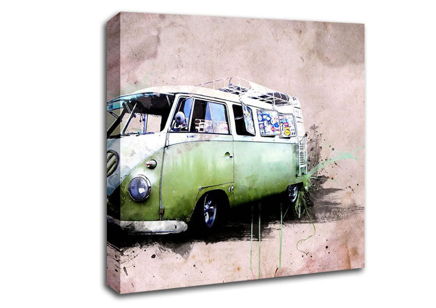 Picture of Hippies Van Square Canvas Wall Art