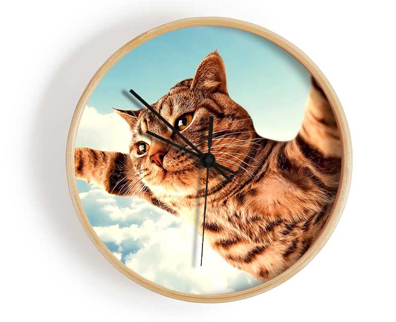 I Believe I Can Fly Cat Clock - Wallart-Direct UK