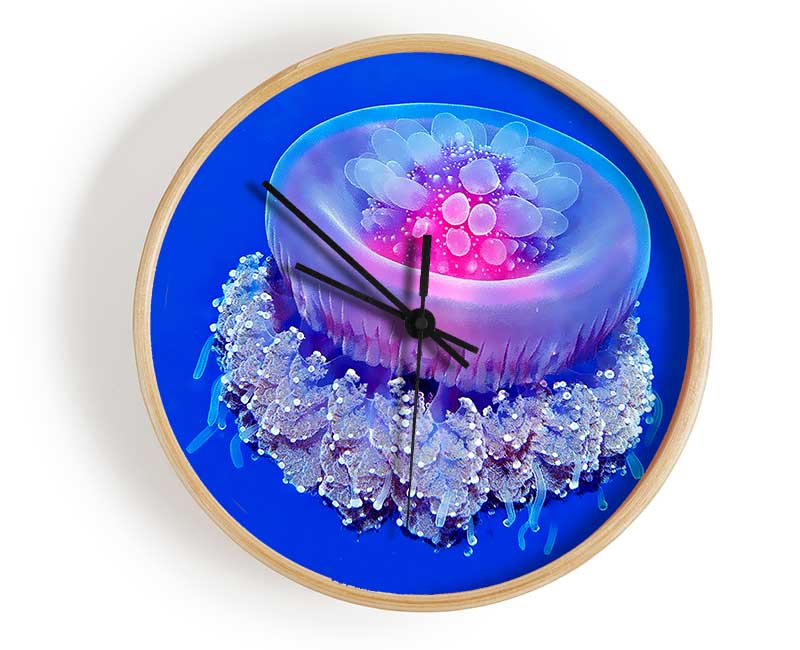 Jellyfish Pink Clock - Wallart-Direct UK