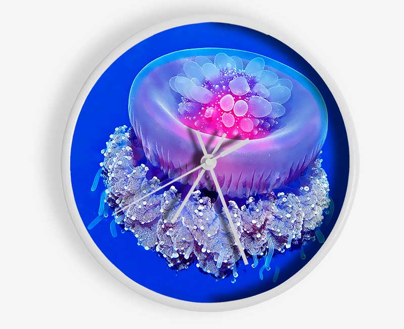 Jellyfish Pink Clock - Wallart-Direct UK