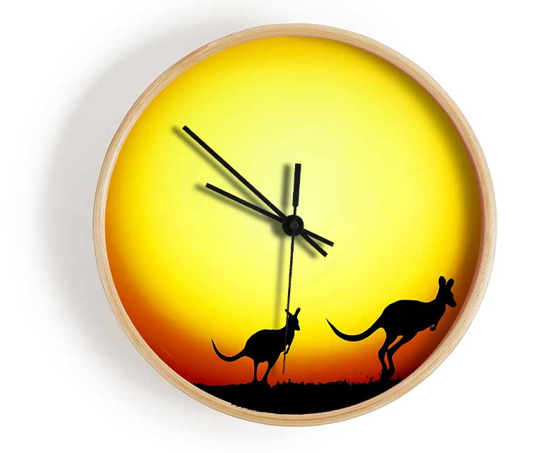 Kangaroos By Sunlight Clock - Wallart-Direct UK