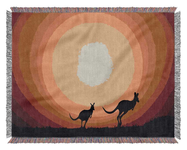 Kangaroos By Sunlight Woven Blanket