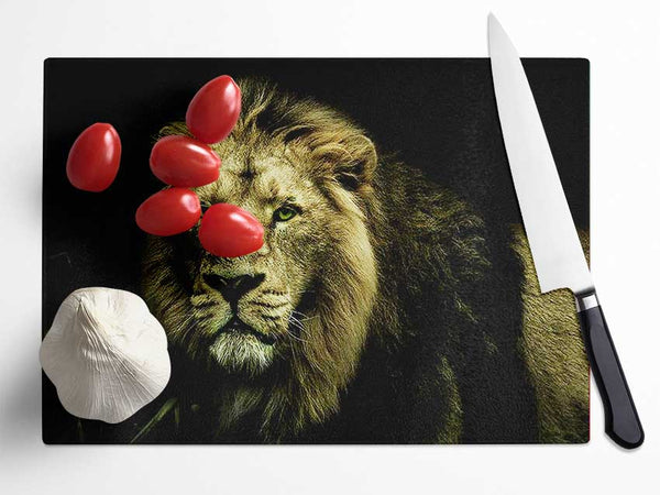 King Of The Jungle Stare Glass Chopping Board