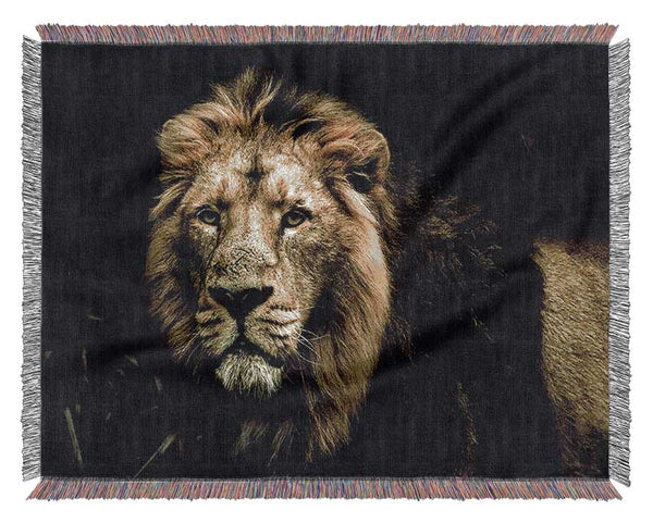 King Of The Jungle Stare Woven Blanket