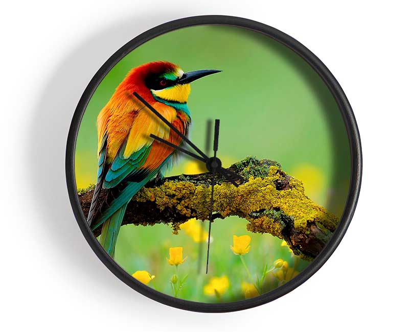 Kingfisher Wild Flowers Clock - Wallart-Direct UK