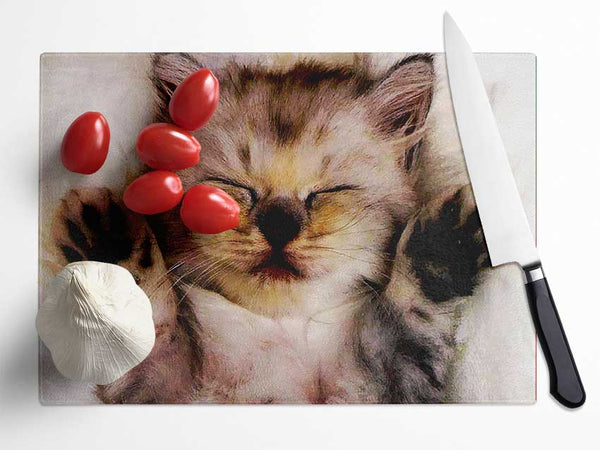 Kitten Love Glass Chopping Board