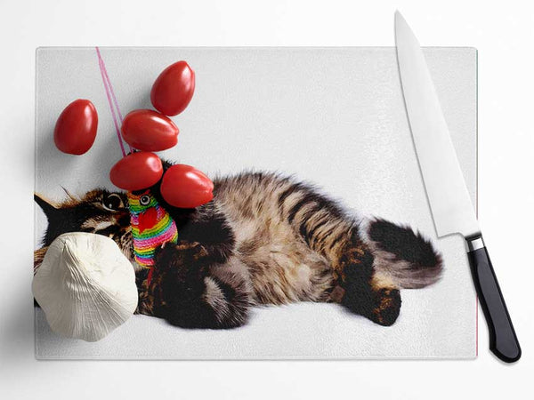 Kitten Play Glass Chopping Board