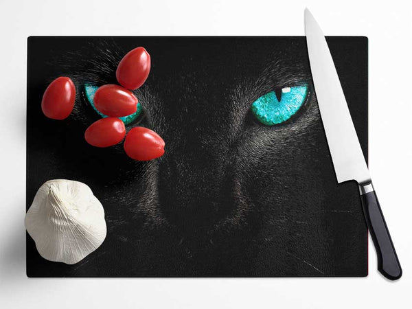 Blue Eyes Cat Glass Chopping Board