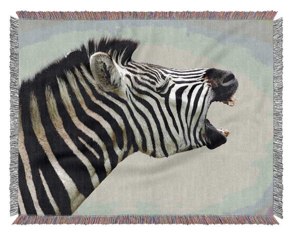 Laughing Zebra Woven Blanket