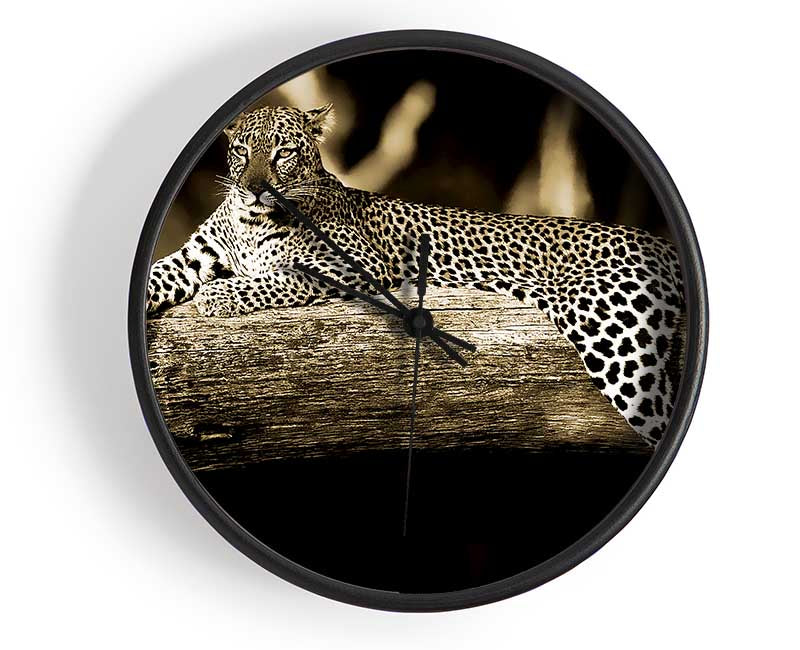 Leopard Lazy Days Clock - Wallart-Direct UK