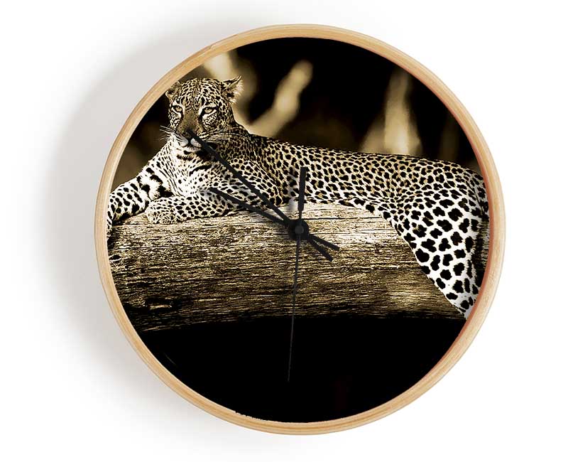 Leopard Lazy Days Clock - Wallart-Direct UK