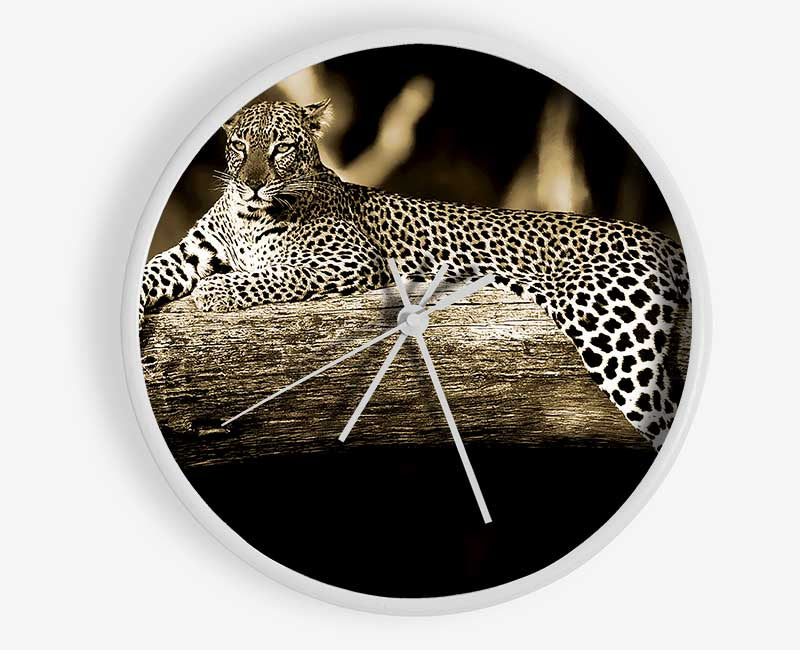 Leopard Lazy Days Clock - Wallart-Direct UK