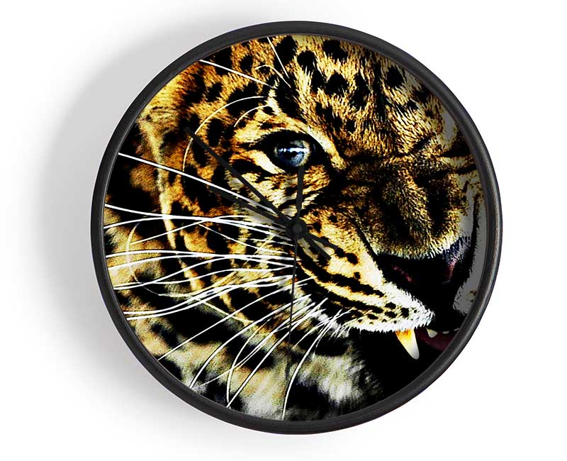 Leopard Roar Clock - Wallart-Direct UK