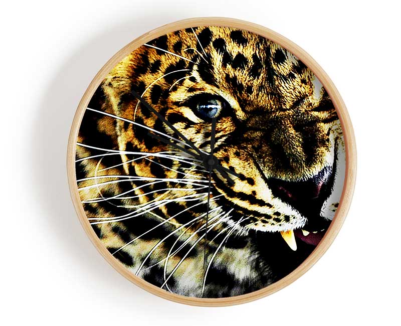 Leopard Roar Clock - Wallart-Direct UK