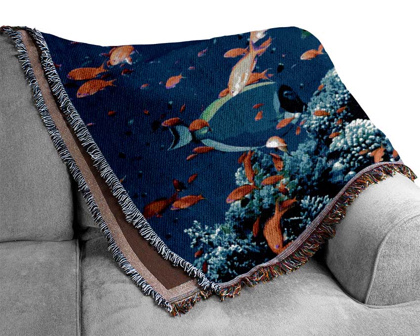 Life Below The Red Sea Egypt Woven Blanket