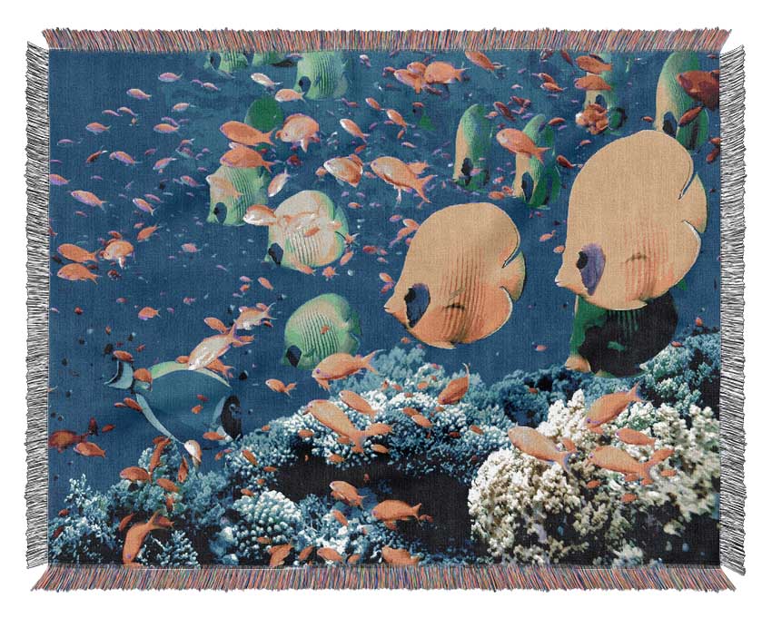 Life Below The Red Sea Egypt Woven Blanket