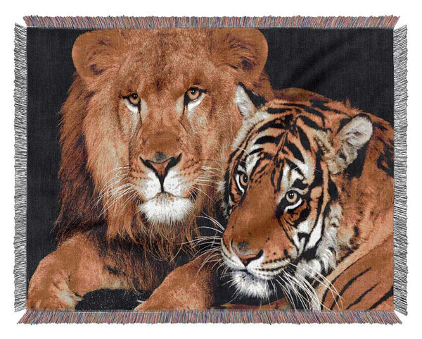 Lion Tiger Love Woven Blanket