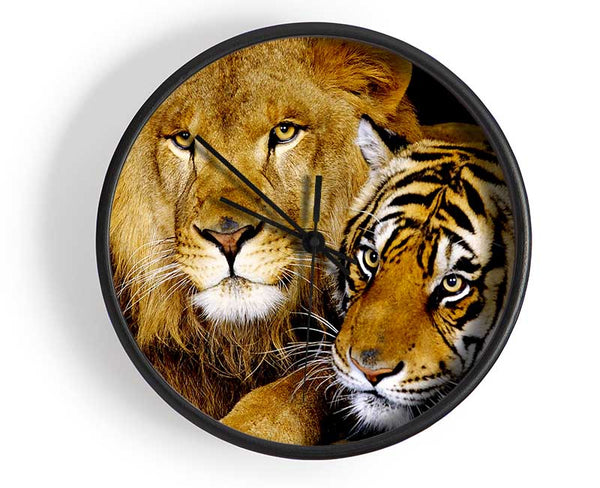 Lion Tiger Love Clock - Wallart-Direct UK