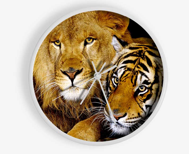 Lion Tiger Love Clock - Wallart-Direct UK