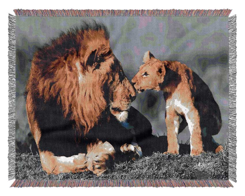 Lions Family Pride Woven Blanket