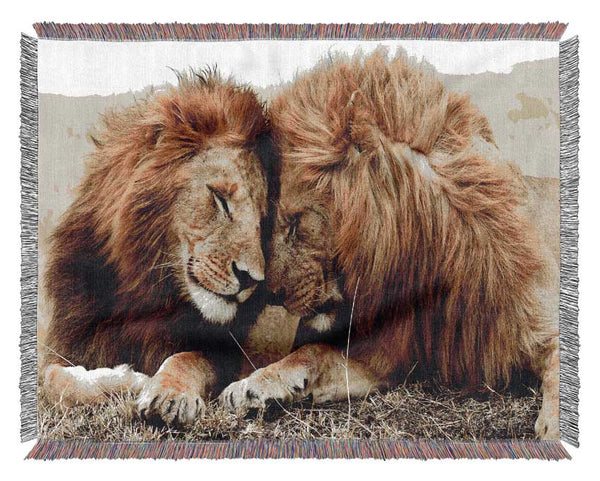 Lions Love Wild Cats Animals Woven Blanket