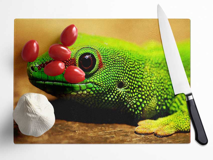 Lizard Face Glass Chopping Board