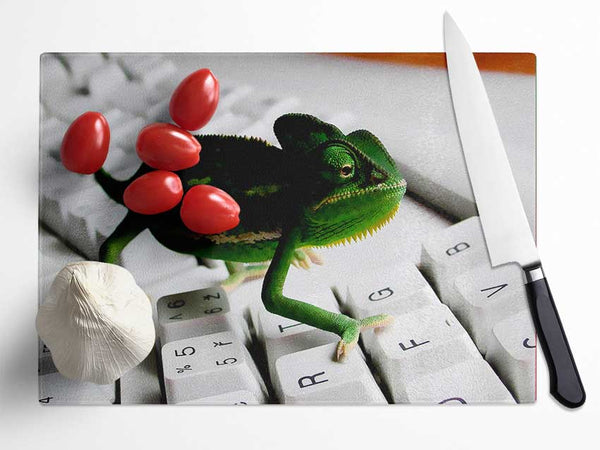 Lizard Keyboard Glass Chopping Board