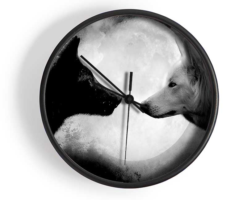 Moonlit Wolves Clock - Wallart-Direct UK