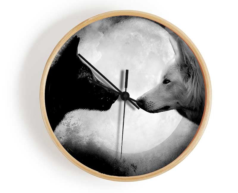 Moonlit Wolves Clock - Wallart-Direct UK