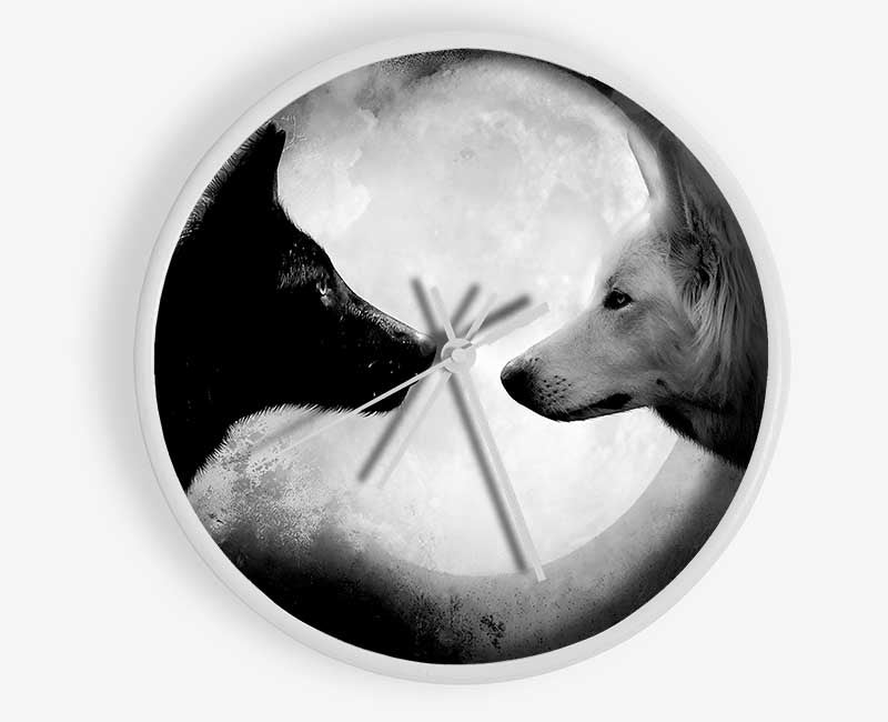 Moonlit Wolves Clock - Wallart-Direct UK