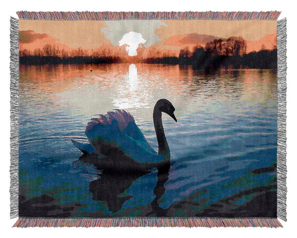 Lonely Swan Woven Blanket