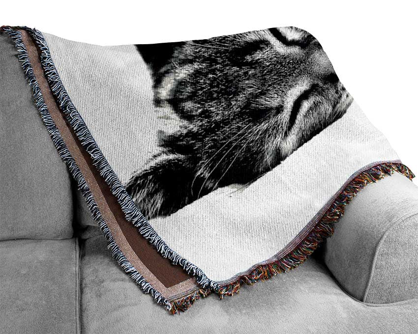 Nap Time Cat Woven Blanket