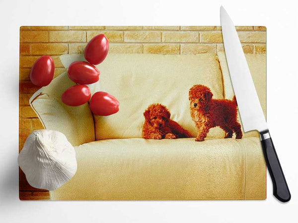 Naughty Puppy Fun Glass Chopping Board