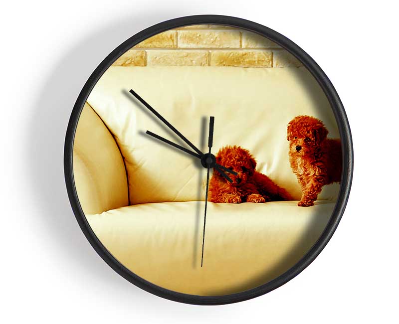 Naughty Puppy Fun Clock - Wallart-Direct UK