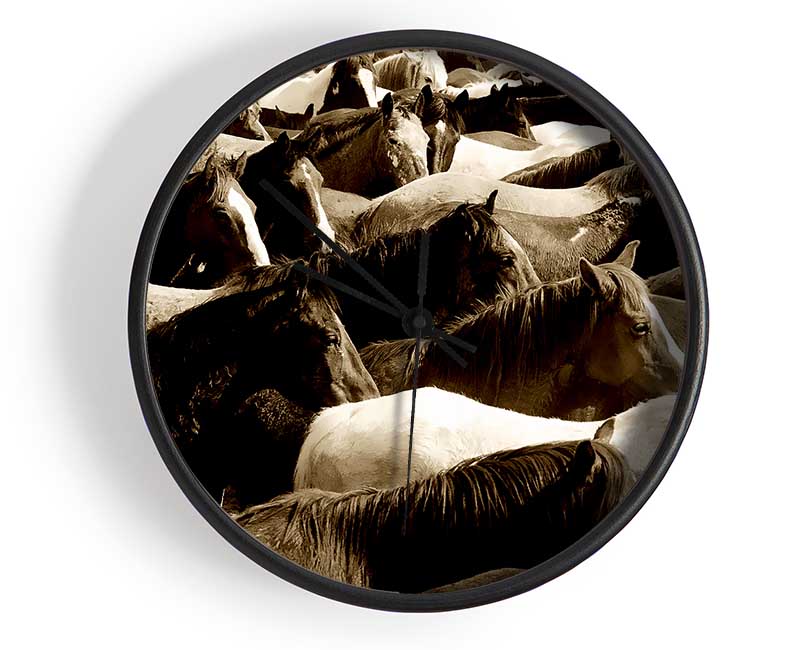 Ocean Of Horses Clock - Wallart-Direct UK