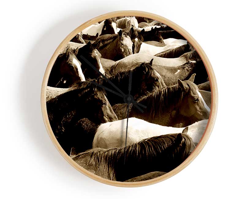 Ocean Of Horses Clock - Wallart-Direct UK