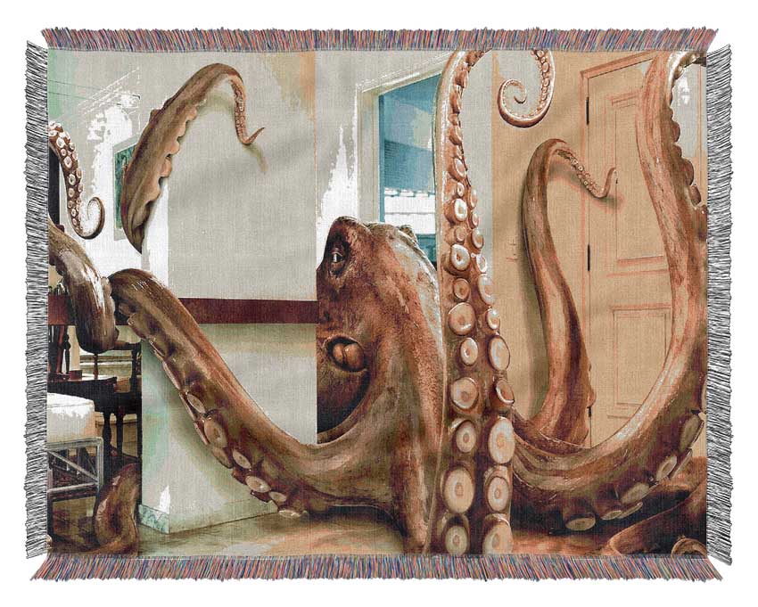 Octopus Invasion Woven Blanket