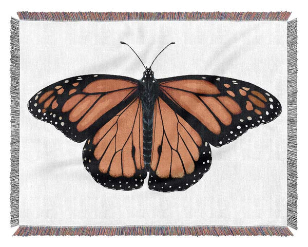 Orange Butterfly Wings Woven Blanket