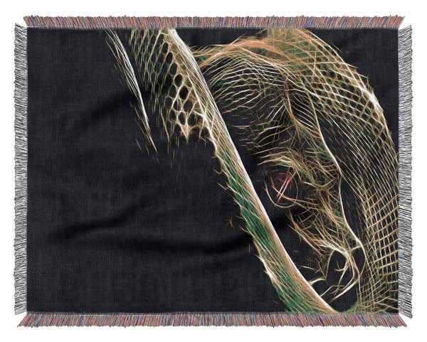 Green Blaze Snake Woven Blanket